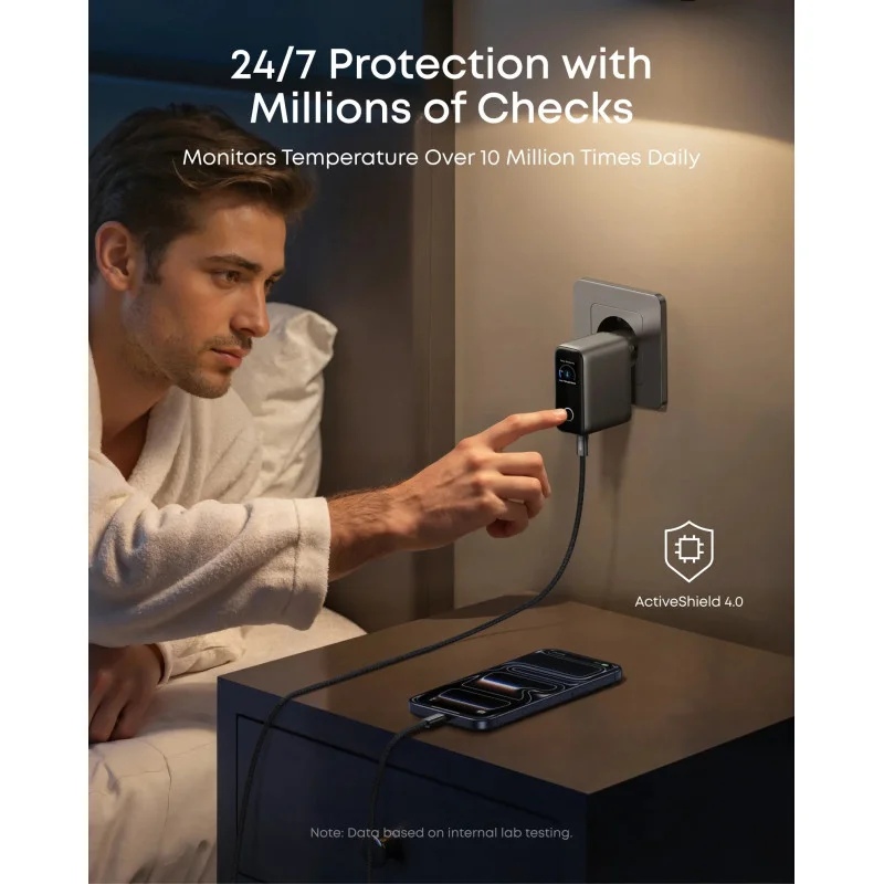 Фото Сетевое зарядное устройство ANKER GaN Charger 100W + кабель Type-C Dark Gray (B121BGZ1)