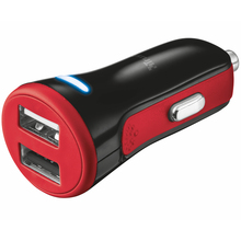 Зарядний пристрій TRUST 20W Car Charger with 2 USB port Red (20742)