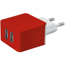 Зарядний пристрій TRUST URBAN Dual Smart Wall Charger Red (20149)