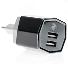 Зарядний пристрій 2E Dual USB Wall Charger 3.4 A black (2E-WCRT58-B)