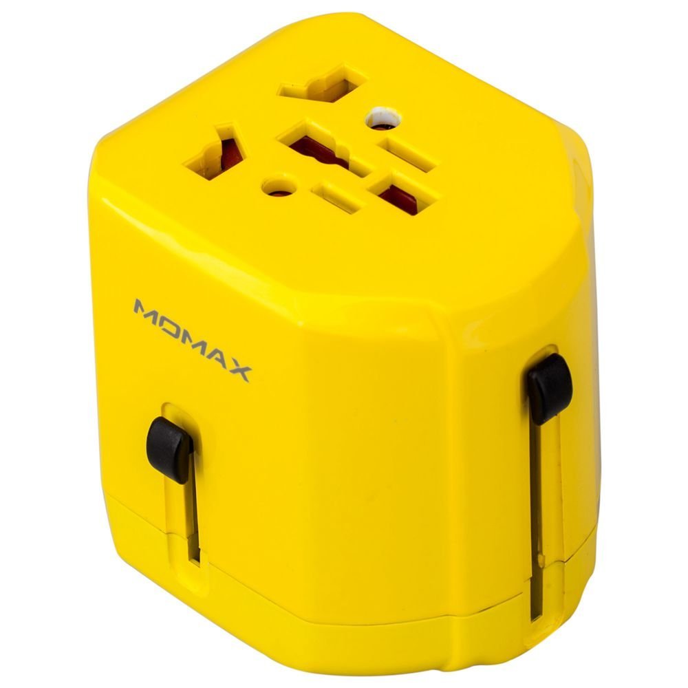 MOMAX 1 World USB Travel Adapter AC port Yellow (UA1Y) Кількість пристроїв, що одночасно заряджаються від мережевої зарядки 2