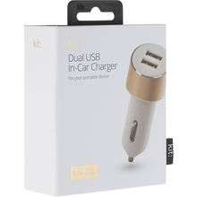 Автомобильное зарядное устройство KIT Platinum Dual USB Charger (USB 3.4 Amp) Gold (USBCCALU3GD)