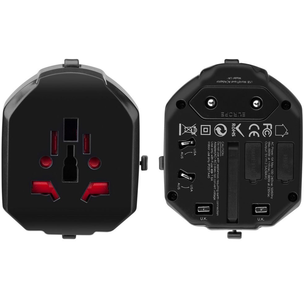 Зарядний пристрій MOMAX 1-World USB AC Travel Adapter Black (UA1D) Тип мережевий зарядний пристрій