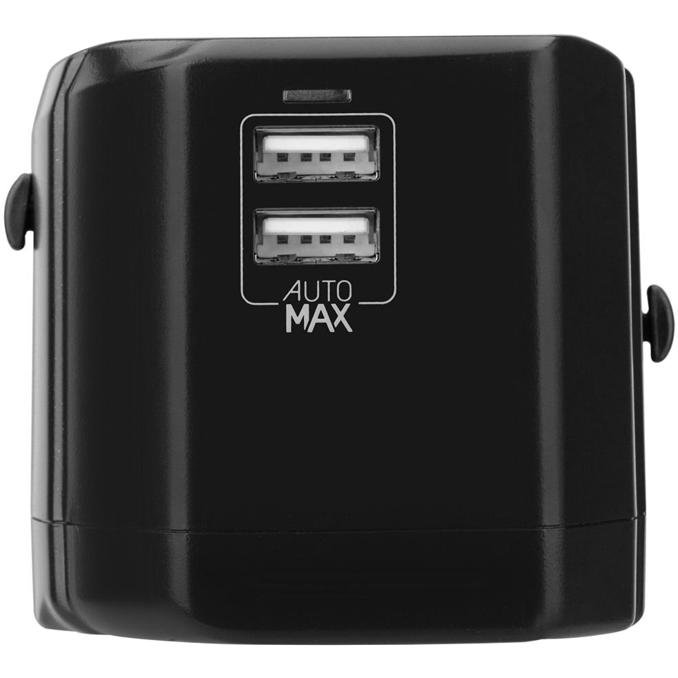 Зарядний пристрій MOMAX 1-World USB AC Travel Adapter Black (UA1D) Кількість пристроїв, що одночасно заряджаються від мережевої зарядки 2