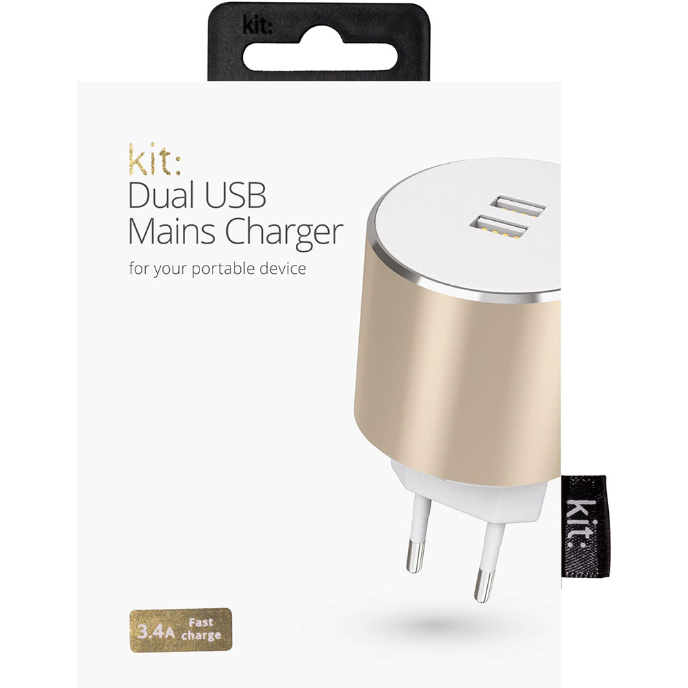 Зарядное устройство KIT Platinum USB Charger Gold (USBMCALUEU3GD) Тип сетевое зарядное устройство