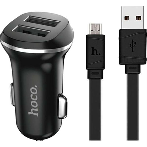 Зарядное устройство HOCO Car charger Z1 micro USB cable 2USB series 2.1A