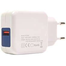 Мережевий зарядний пристрій POWERPLANT W-250 USB QC 3.0: 220V, 3A (SC230013)