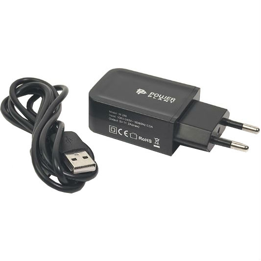 Мережевий зарядний пристрій POWERPLANT W-280 USB 5V 2A micro USB (SC230037)