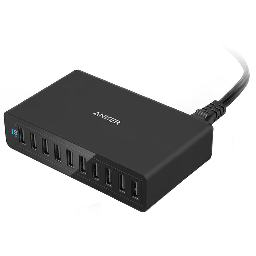 ANKER PowerPort 10 60W 10-port V3 Кількість пристроїв, що одночасно заряджаються від мережевої зарядки 10