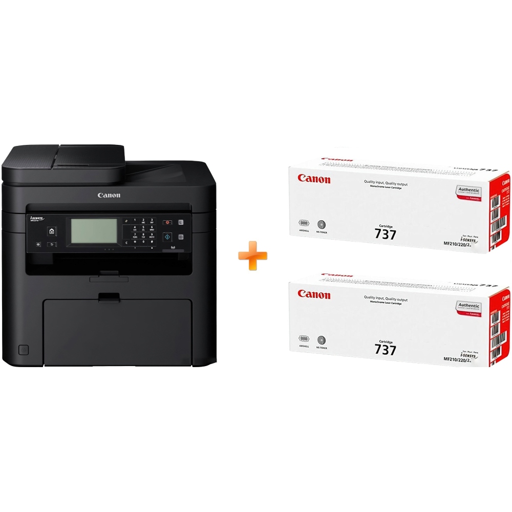 МФУ лазерне CANON i-SENSYS MF237w з Wi-Fi (1418C161AA) + 2 картриджі Canon 737