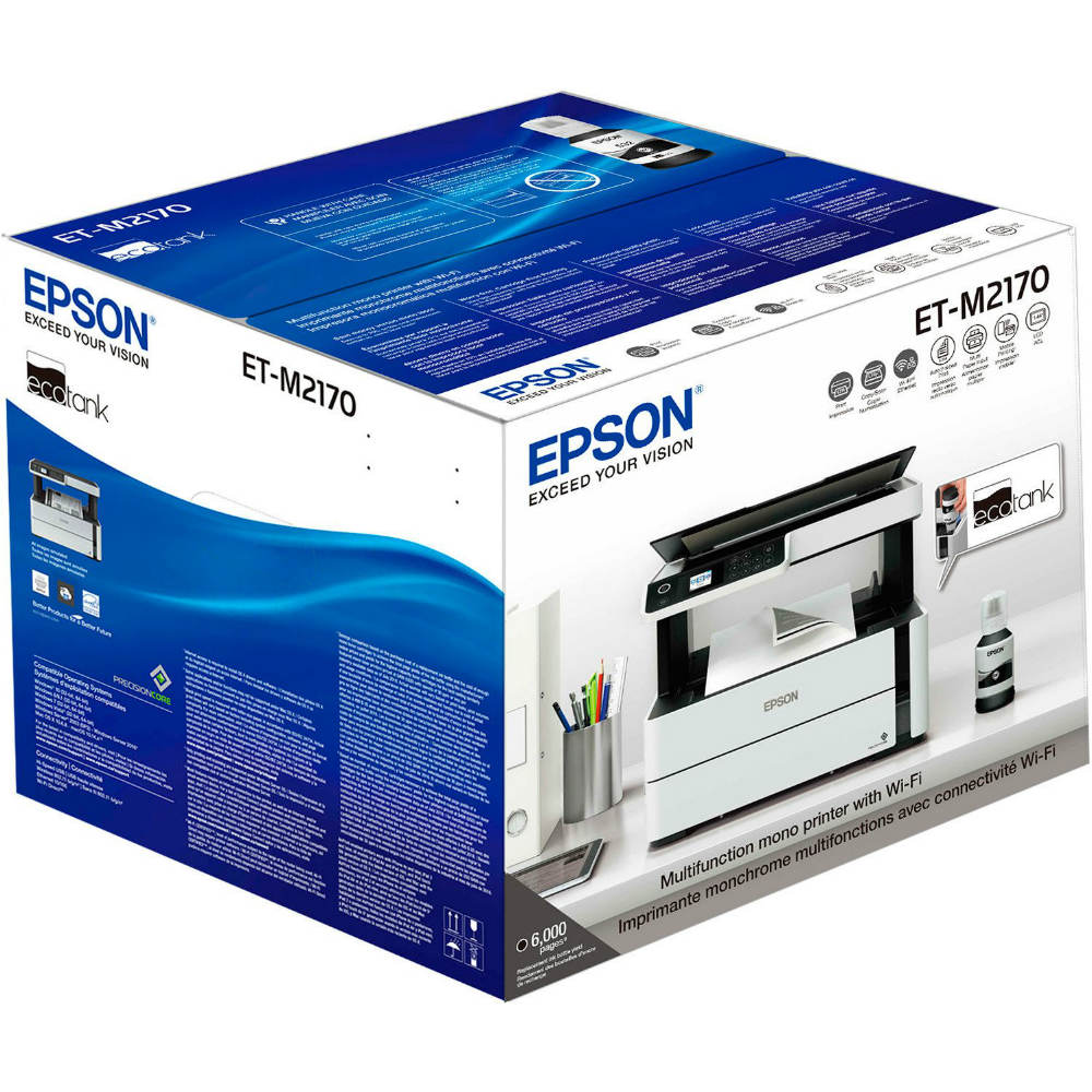 БФП струменевий EPSON EcoTank M2170 Wi-Fi White (C11CH43404) Тип друку монохромна