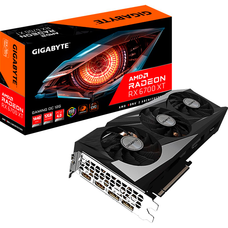 Заказать Видеокарта GIGABYTE Radeon RX 6700 XT 12 GB DDR6 Gaming OC (GV-R67XTGAMING_OC-12GD)