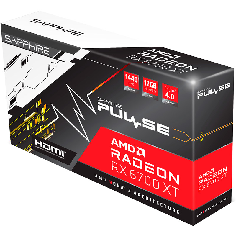 Видеокарта SAPPHIRE Radeon RX 6700 XT PULSE GAMING OC 12GB DDR6 192bit  2615/16000MHz  (11306-05-20G) Производитель чипа AMD