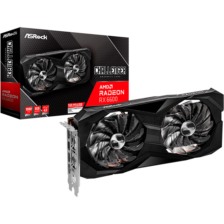 Фото 4 Відеокарта ASROCK AMD Radeon RX 6600 Challenger D 8G 8GB 128 bit 2491/14000 MHz