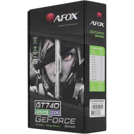 Відеокарта AFOX Geforce GT740 4GB GDDR5 128Bit 993/5000MHz (AF740-4096D5H3)