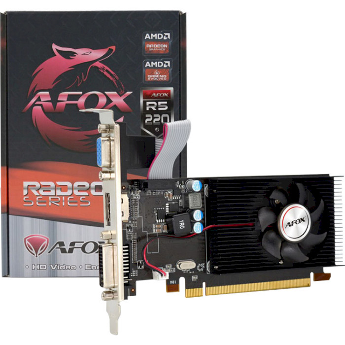 

Видеокарта AFOX Radeon R5 220 1GB DDR3 64Bit LP Single Fan (AFR5220-1024D3L4), Radeon R5 220 1GB DDR3 64Bit LP Single Fan