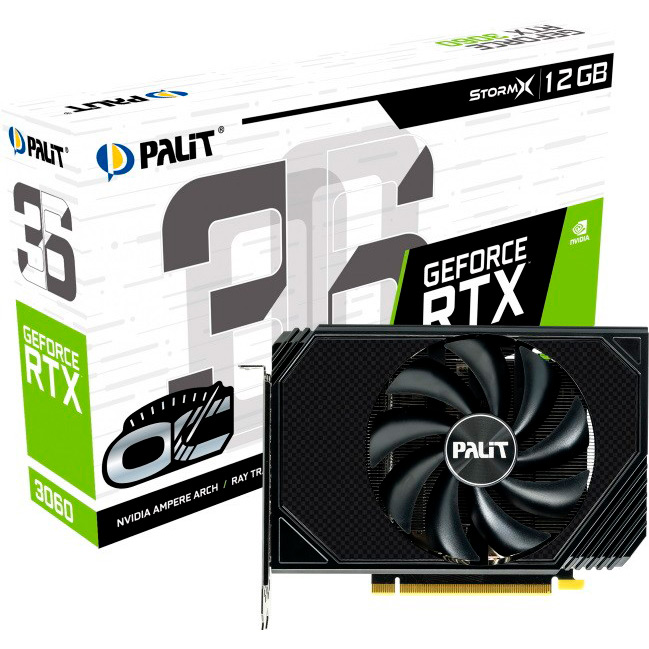 В Україні Відеокарта PALIT GeForce RTX 3060 StormX 12GB 192Bit 1320/15000MHz (NE63060019K9-190AF)