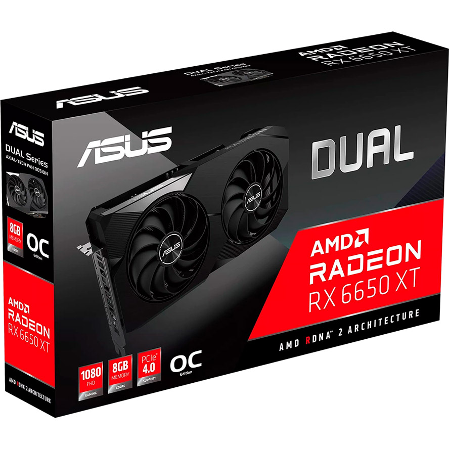 Покупка Відеокарта ASUS Radeon RX 6650XT 8Gb 128Bit 2447/17500MHz (DUAL-RX6650XT-O8G)