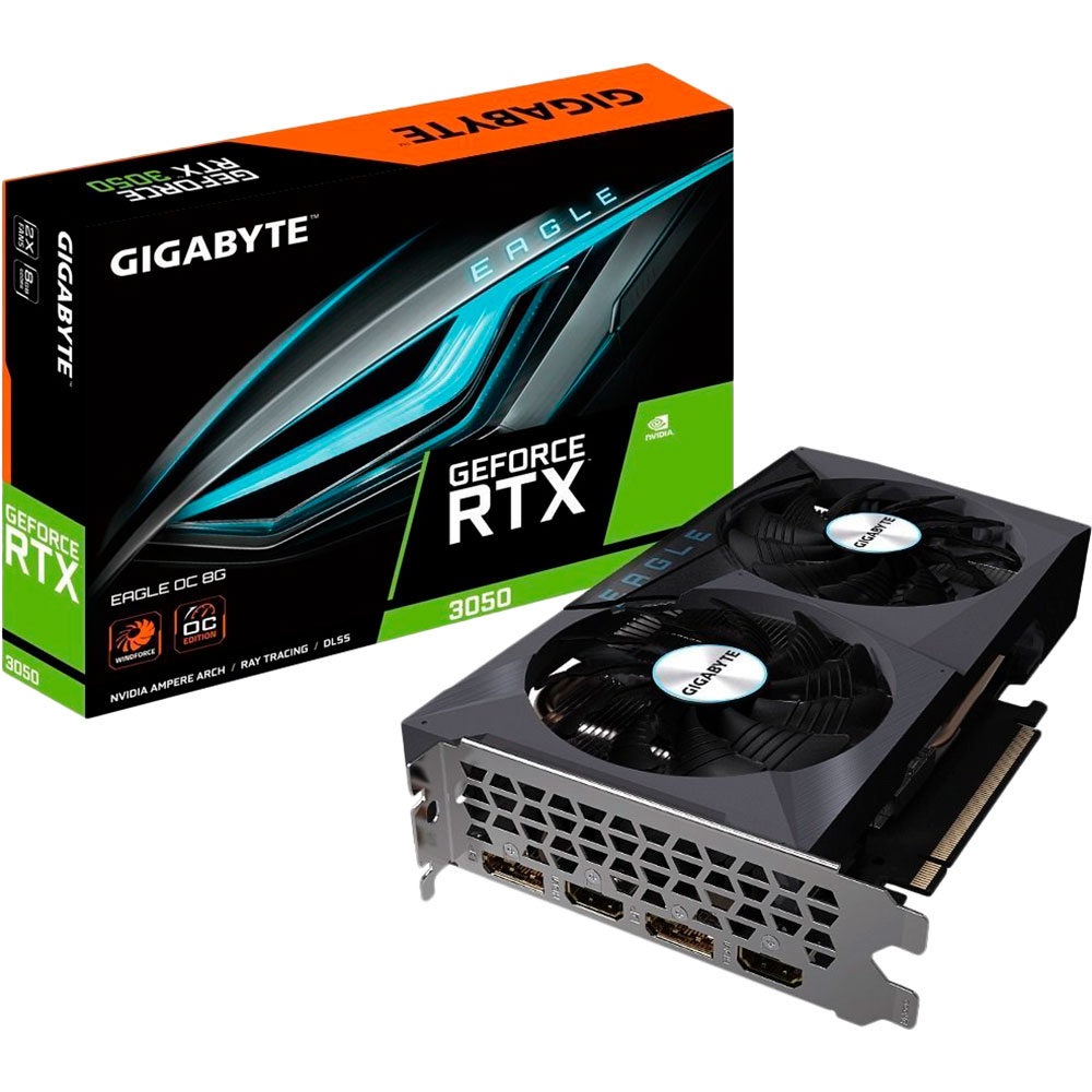 Заказать Видеокарта GIGABYTE GeForce RTX3050 8Gb EAGLE OC 128Bit 1792/14000Mhz (GV-N3050EAGLE_OC-8GD)