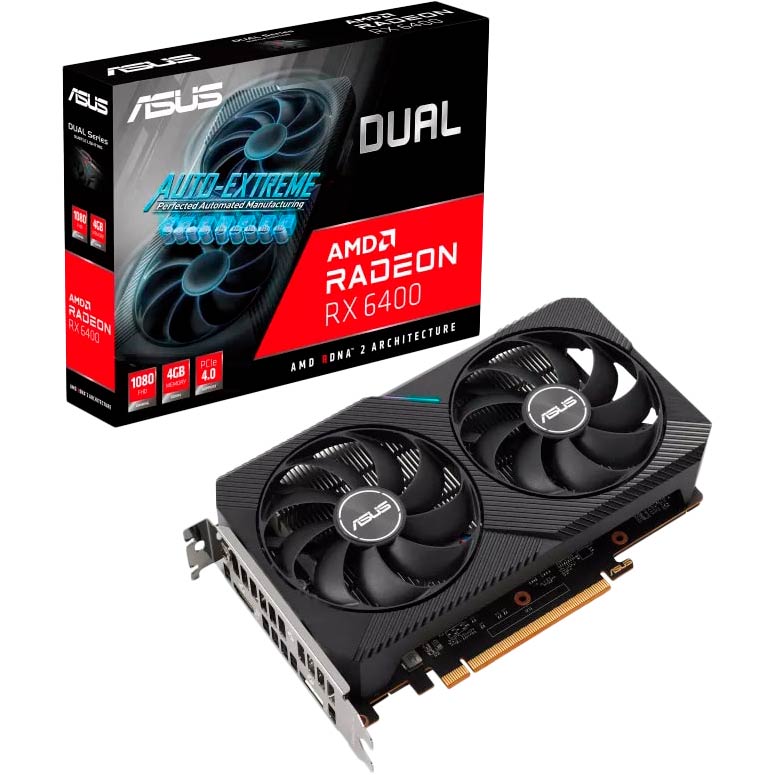 Фото Видеокарта ASUS Radeon RX 6400 4GB GDDR6 DUAL 64 bit (DUAL-RX6400-4G)