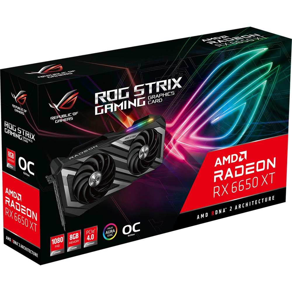 Изображение Видеокарта ASUS ROG STRIX Radeon RX 6650 XT 8GB 128bit 2523/17500MHz (STRIX-RX6650XT-O8G-GAM)