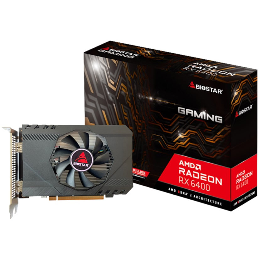 Видеокарта BIOSTAR Radeon RX 6400 4GB 64bit 1923/16000MHz (RX6400_4GB) Тип памяти GDDR6