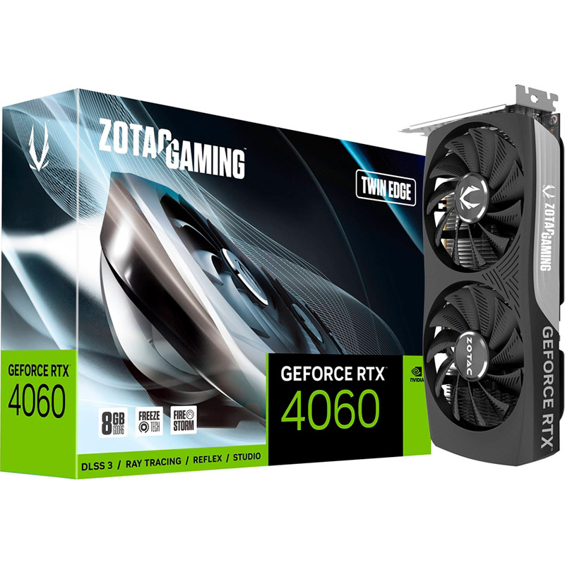 Фото Видеокарта ZOTAC GeForce RTX 4060 8GB GDDR6 Twin Edge (ZT-D40600E-10M)