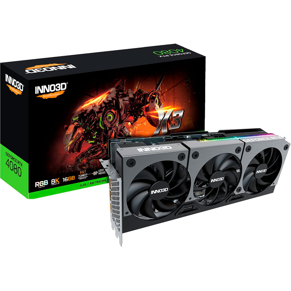 Відеокарта INNO3D GeForce RTX4080 X3 16GB GDDR6X 256bit (N40803-166X-187049N) Виробник чіпу nVidia