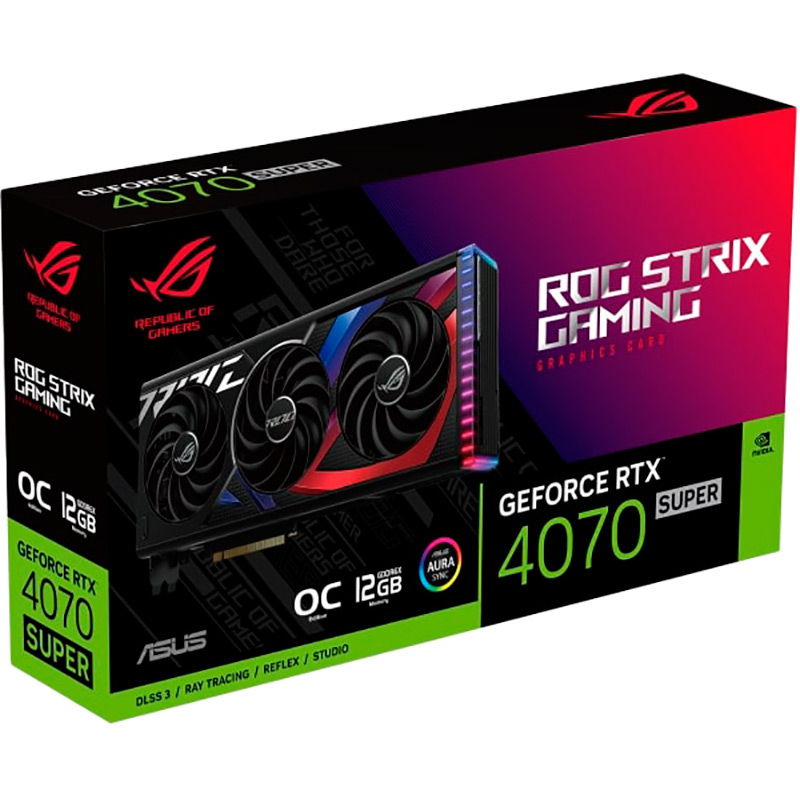 Фото 15 Відеокарта ASUS NVIDIA GeForce RTX 4070 12GB GDDR6X 192bit 2670/21000MHz (ROG-STRIX-RTX4070S-O12G-GAMING)