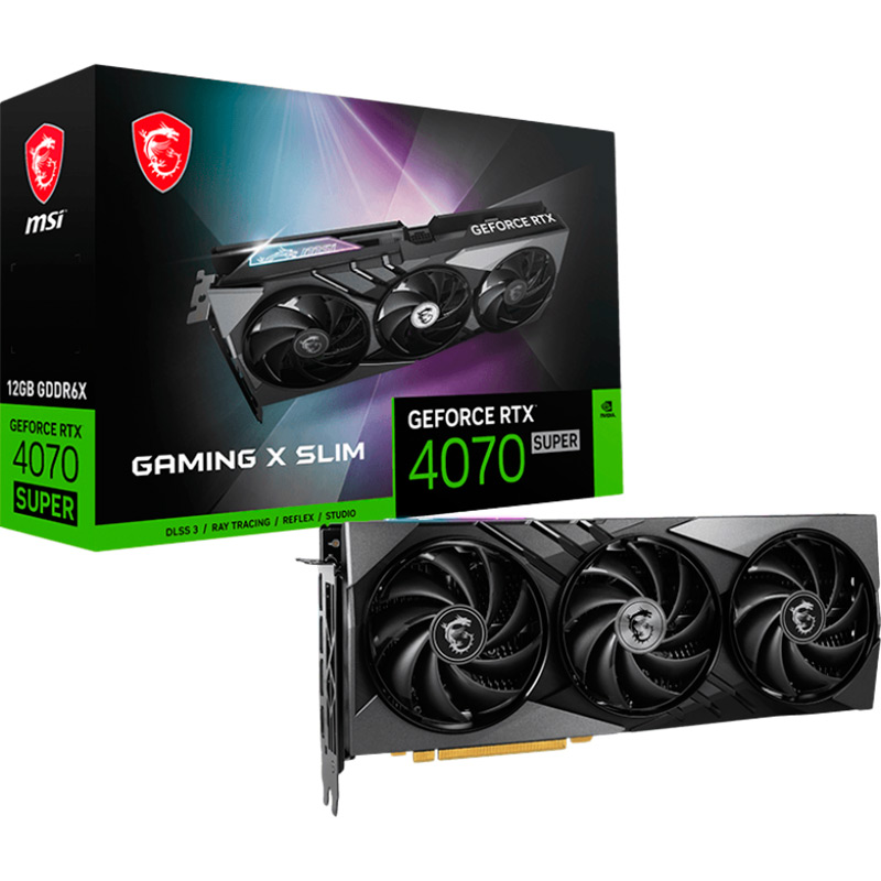 Фото Відеокарта MSI NVIDIA RTX 4070 SUPER GAMING X SLIM 12Gb 192bit 2655/21000MHz (Gb)