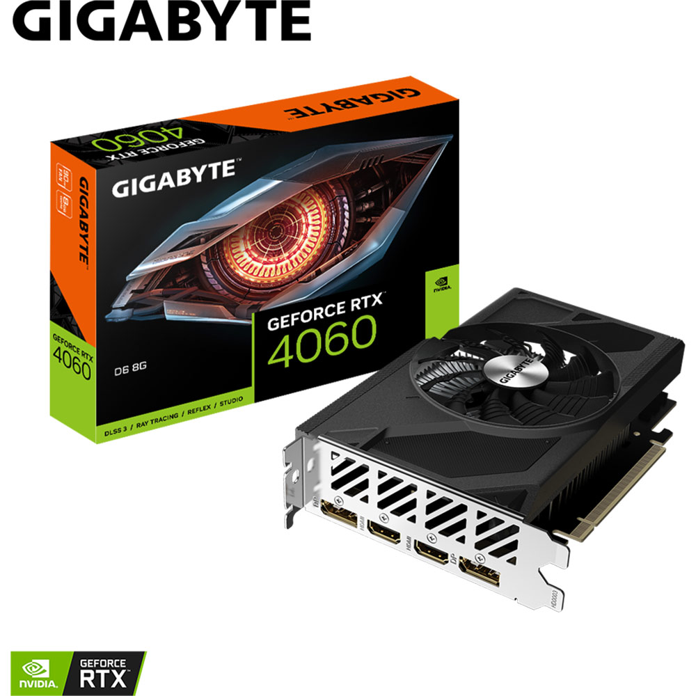 Заказать Видеокарта GIGABYTE GeForce RTX4060 8Gb 128bit 2460MHz (GV-N4060D6-8GD)