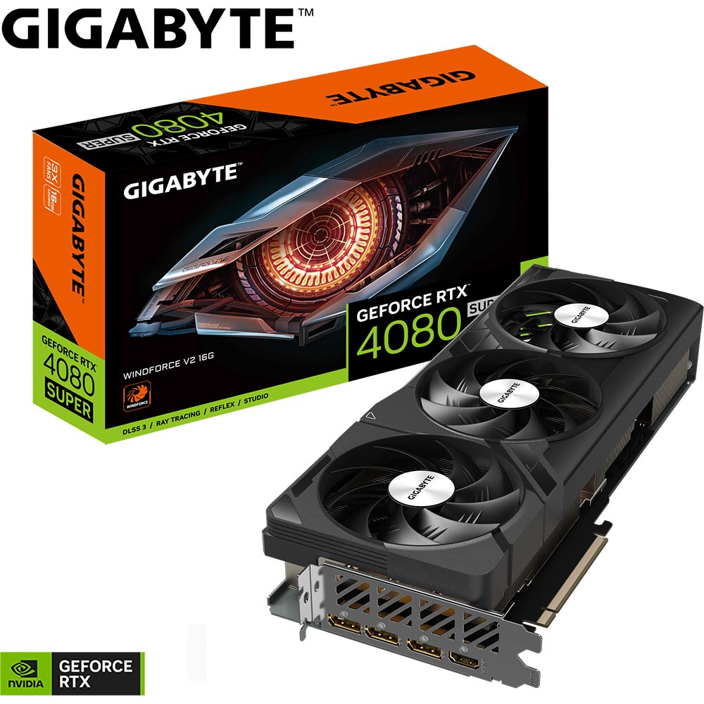 Покупка Видеокарта GIGABYTE GeForce RTX 4080 SUPER 16Gb 256bit 2550MHz (GV-N408SWF3V2-16GD)