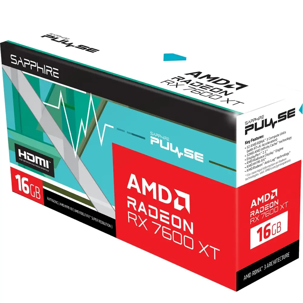Внешний вид Видеокарта SAPPHIRE Radeon RX 7600 XT 16GB GDDR6 128 bit (11339-04-20G)
