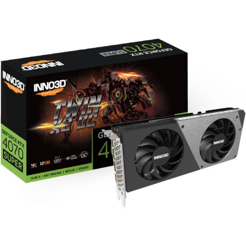 Замовити Відеокарта INNO3D GeForce RTX4070 Super TWIN X2 OC 12GB GDDR6X 192bit (N407S2-126XX-186162N)