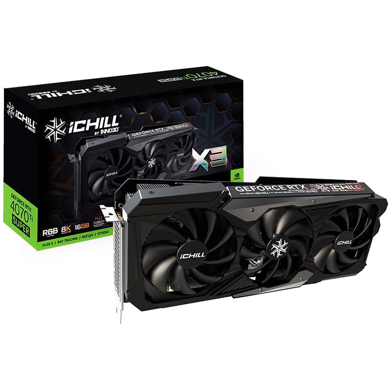 Відеокарта INNO3D GeForce RTX 4070 Ti Super 16GB 256Bit 2340/21000 MHz (C407TS3-166XX-186148H) Виробник чіпу nVidia