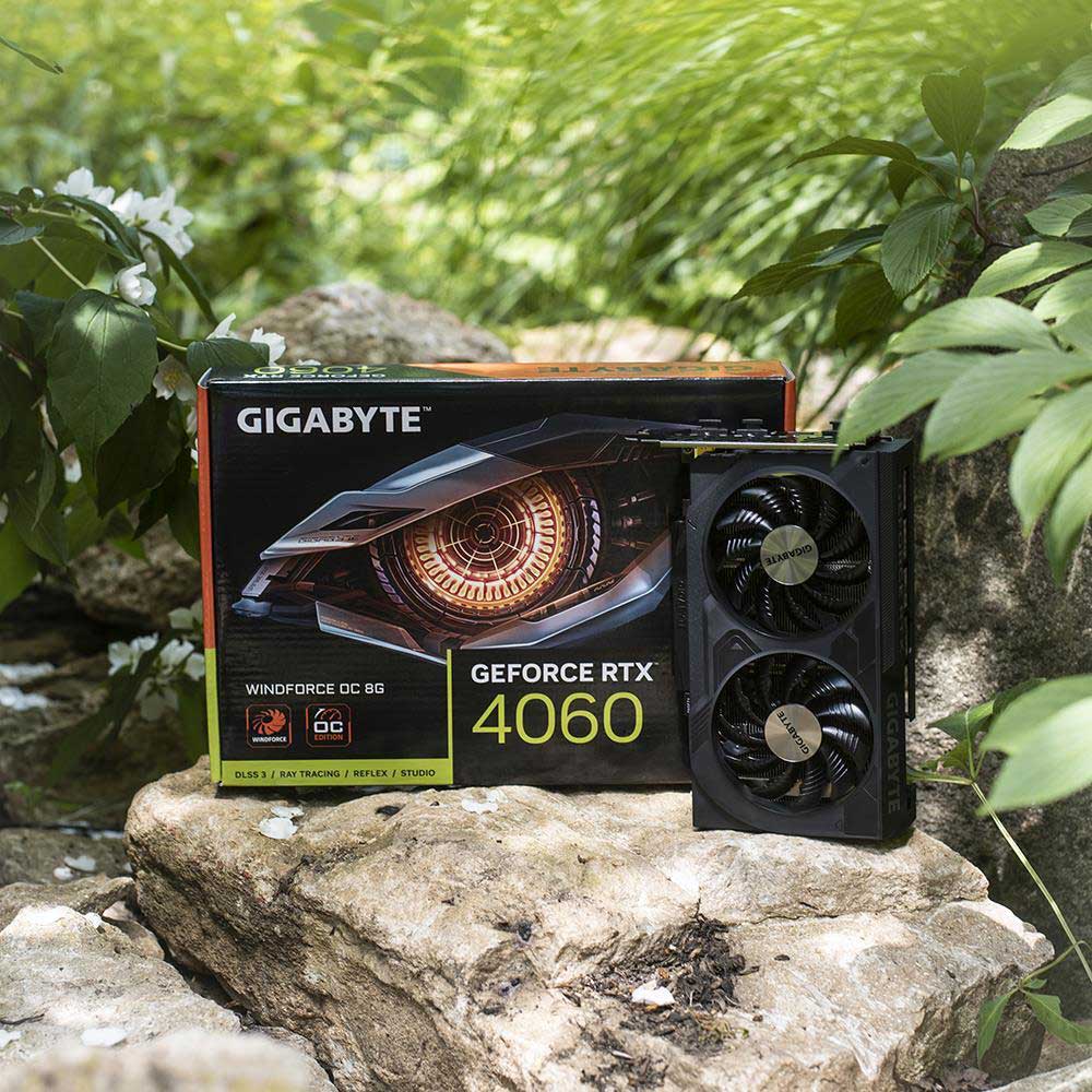 Заказать Видеокарта GIGABYTE GeForce RTX4060 8GB 128bit 2475 MHz (GV-N4060WF2OC-8GD)