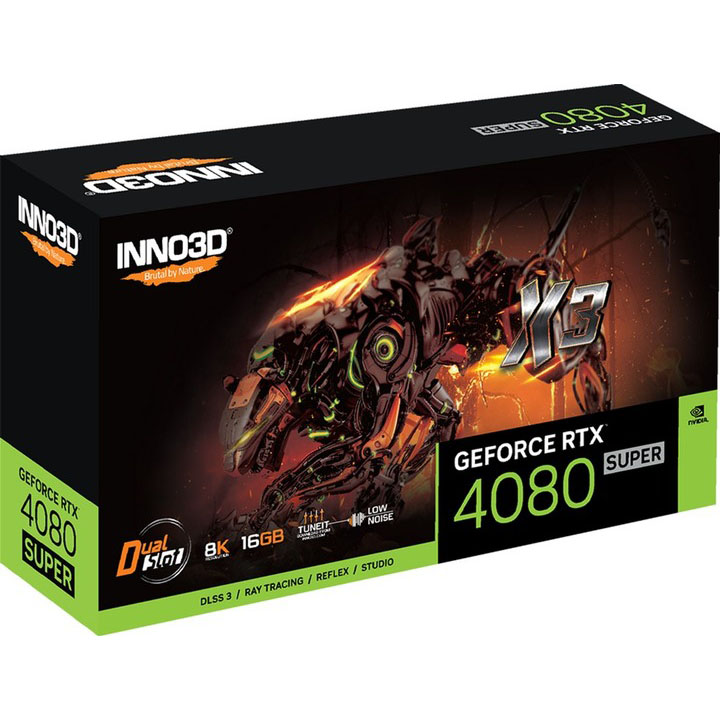 Видеокарта INNO3D GEFORCE RTX 4080 SUPER X3 (N408S3-166X-18703552) Объем встроенной памяти, Гб 16