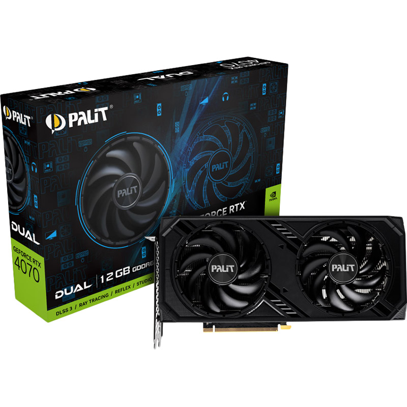 Покупка Відеокарта PALIT GeForce RTX 4070 Dual 12GB 192bit 2475/20000MHz(NE64070019K9-1048D)