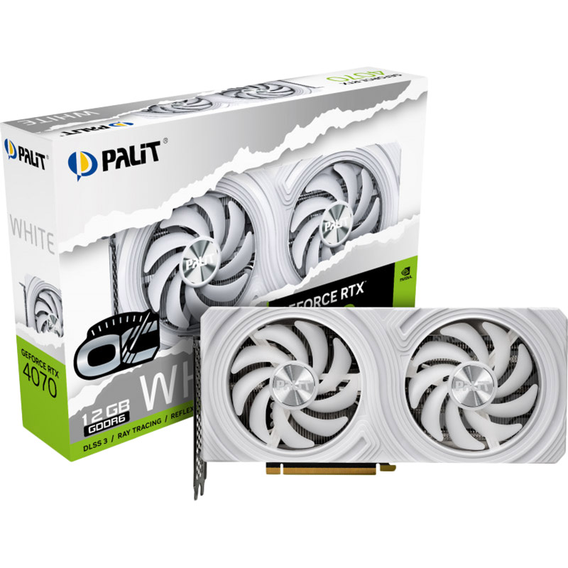 Заказать Видеокарта PALIT GeForce RTX 4070 White OC 12GB 192bit 2505/20000MHz (NE64070S19K9-1048L)