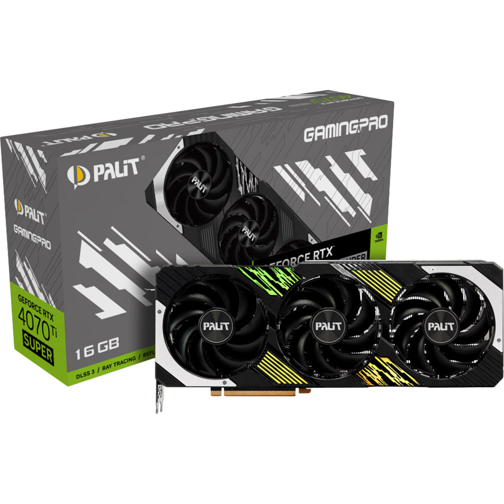 Покупка Відеокарта PALIT GeForce RTX 4070 Ti Super GamingPro 16Gb 256bit 2610/21000MHz (NED47TS019T2-1043A)