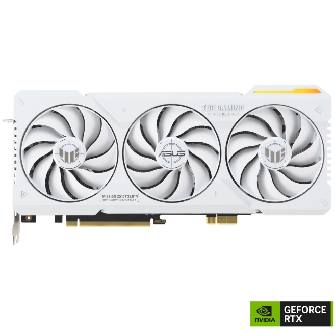 Фото Відеокарта ASUS TUF Gaming GeForce RTX 4070 SUPER 16 Gb 256Bit 2670/2640MHz (TUF-RTX4070TIS-O16G-BTF-WHITE)