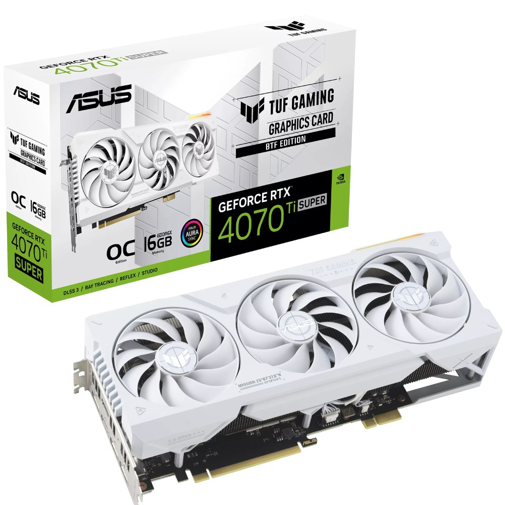 Фото 14 Видеокарта ASUS TUF Gaming GeForce RTX 4070Ti SUPER 16 Gb 256Bit 2670/2640MHz (TUF-RTX4070TIS-O16G-BTF-WHITE)