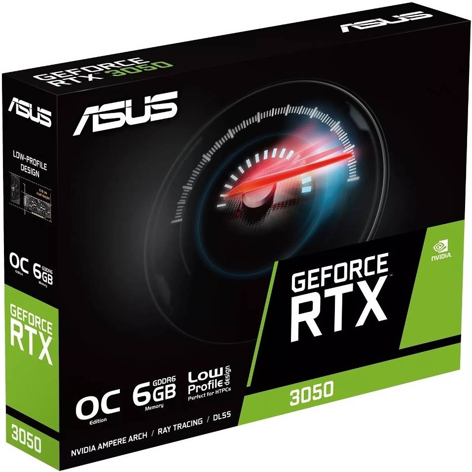 Фото Видеокарта ASUS NVIDIA RTX 3050 6Gb 96Bit 1507/14000MHz (RTX3050-O6G-LP-BRK)