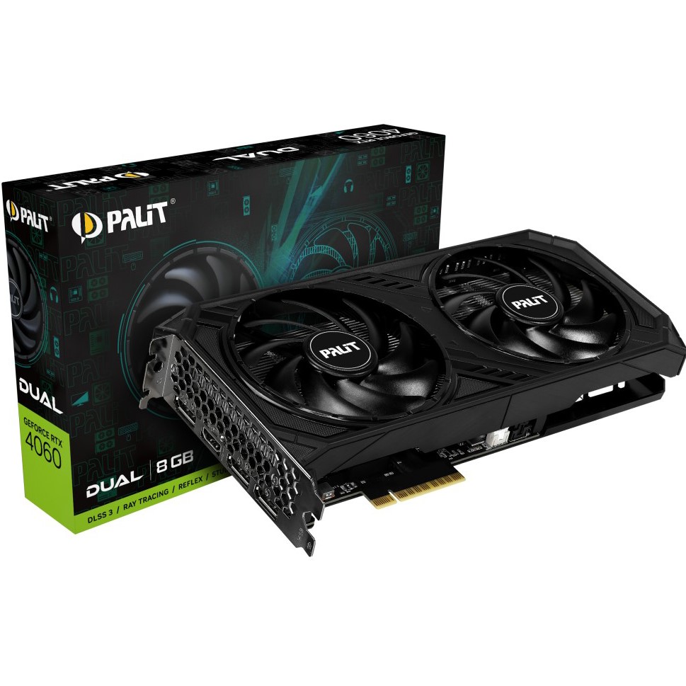 Видеокарта PALIT GeForce RTX4060 Dual 8GB 128bit 1830/17000MHz (NE64060019P1-1070D) Производитель чипа nVidia