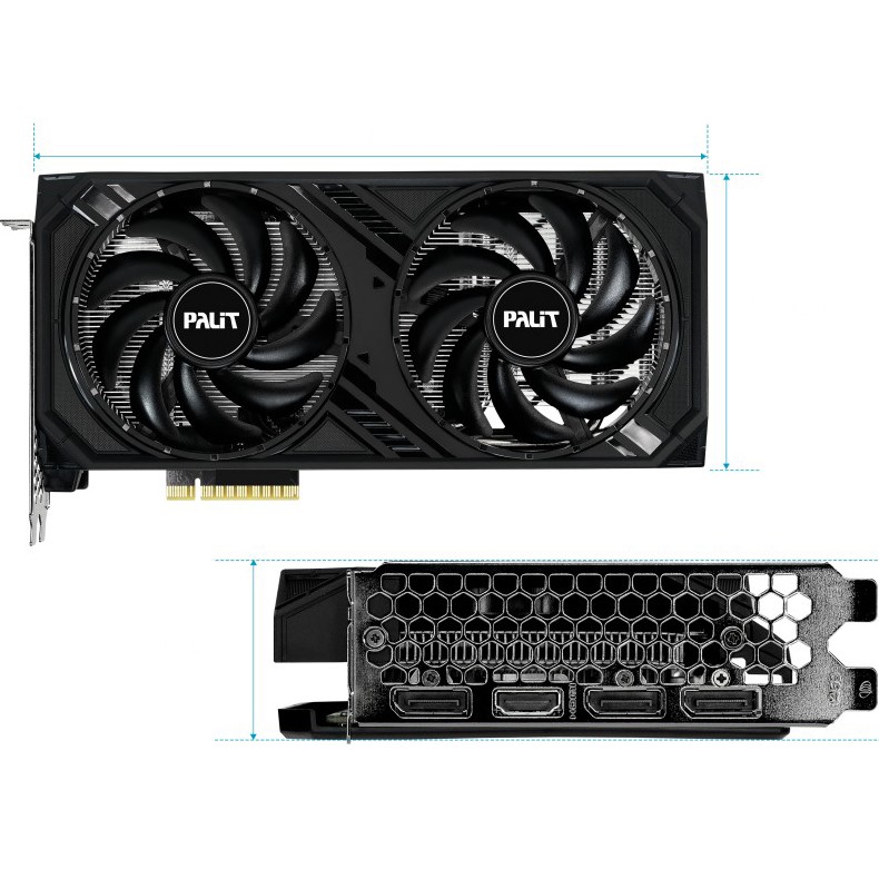 В Украине Видеокарта PALIT GeForce RTX4060 Dual 8GB 128bit 1830/17000MHz (NE64060019P1-1070D)