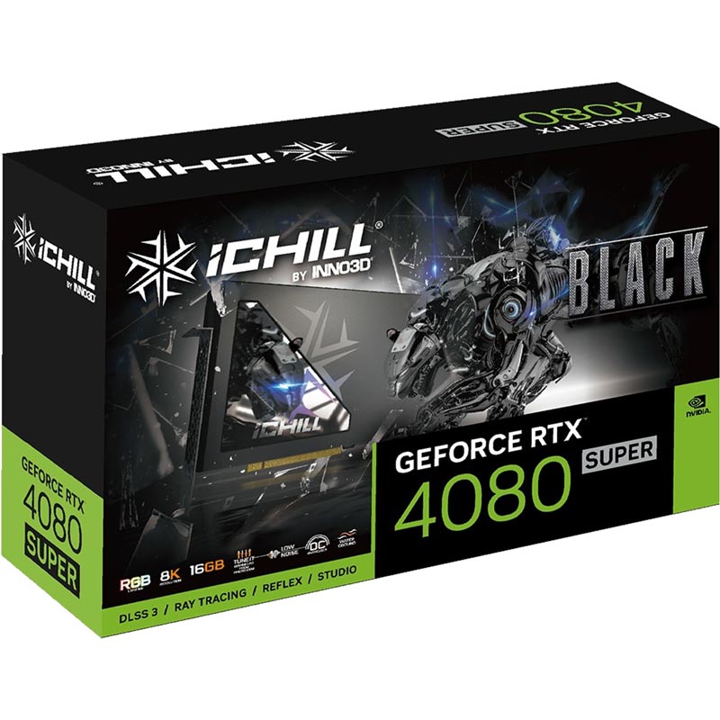 Відеокарта INNO3D GeForce RTX4080 Super iChill 16GB 256bit 2295/23000MHz BLACK (C408SB-166XX-18700006) Об'єм вбудованої пам'яті, Гб 16