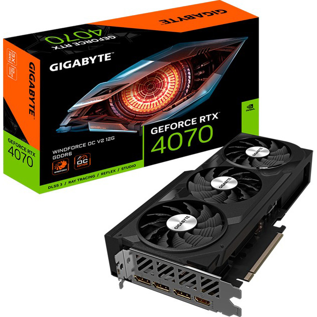 Замовити Відеокарта GIGABYTE GeForce RTX 4070 WINDFORCE OC V2 (GV-N4070WF3OCV2-12GD)