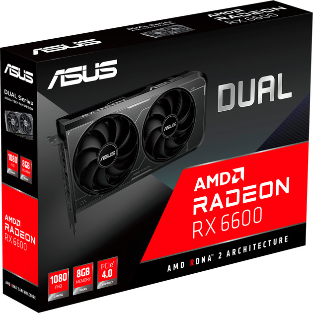 Обзор Видеокарта ASUS Radeon RX6600 Dual V3 8Gb 128Bit 2491/14000 MHz (DUAL-RX6600-8G-V3)