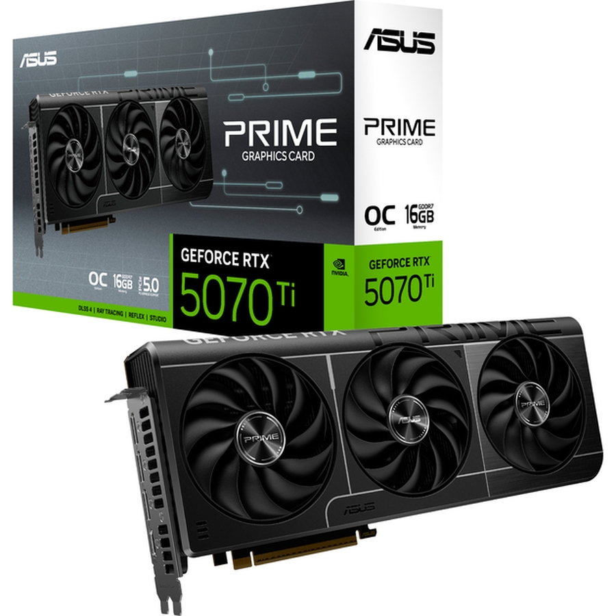 У Фокстрот Відеокарта ASUS GeForce RTX 5070 Ti PRIME OC Edition 16GB GDDR7 256 bit 2527/28000MHz (PRIME-RTX5070TI-O16G)