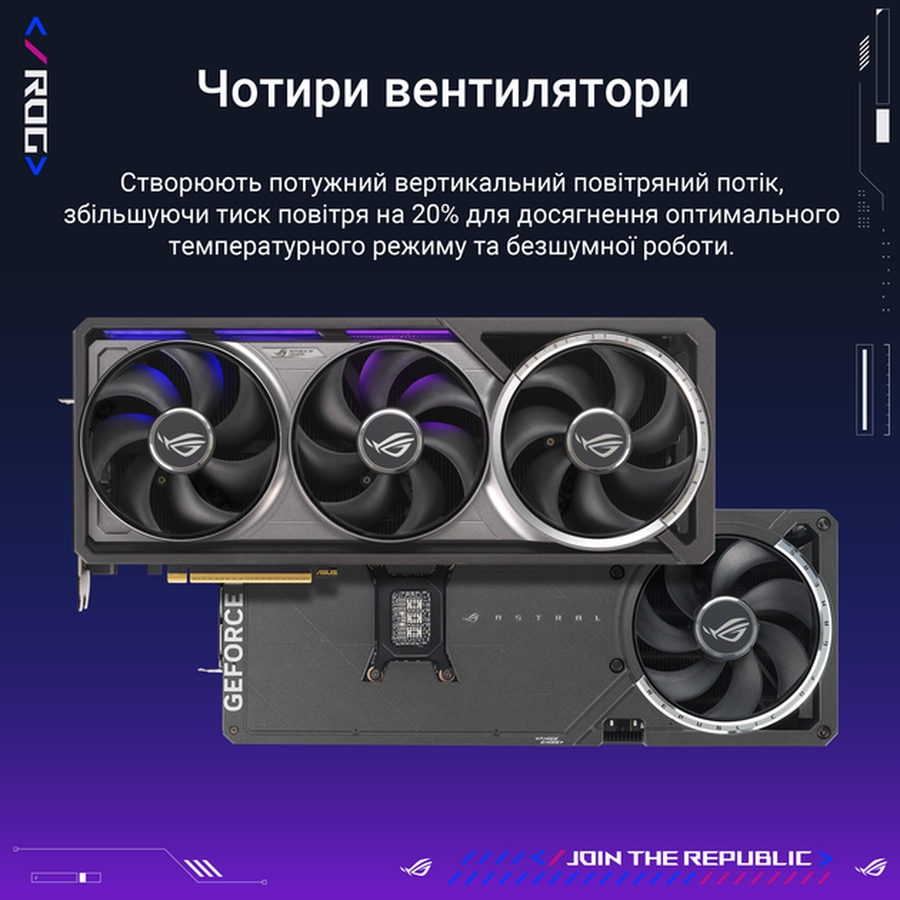 Фото 16 Відеокарта ASUS GeForce RTX 5080 16GB GDDR7 256 bit 2790/30000MHz (ROG-ASTRAL-RTX5080-O16G-GAMING)